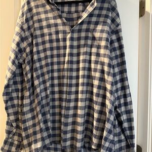 Peter Millar Navy and White Plaid Shirt